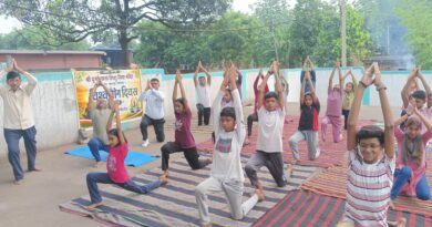श्री दुर्गा माता शिशु विद्या मंदिर में मनाया गया योग दिवस